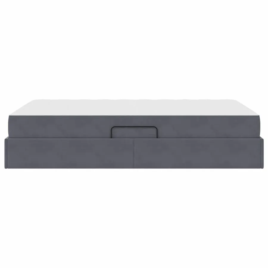 Lit avec rangement et matelas Gris foncé 120 x 200 cm Velours - 9