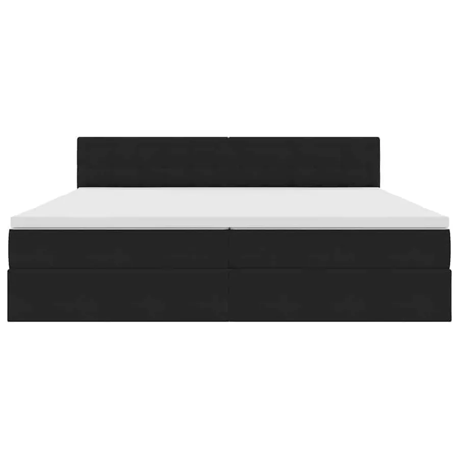 Lit de Rangement avec matelas Noir 200 x 200 cm Velours - 6