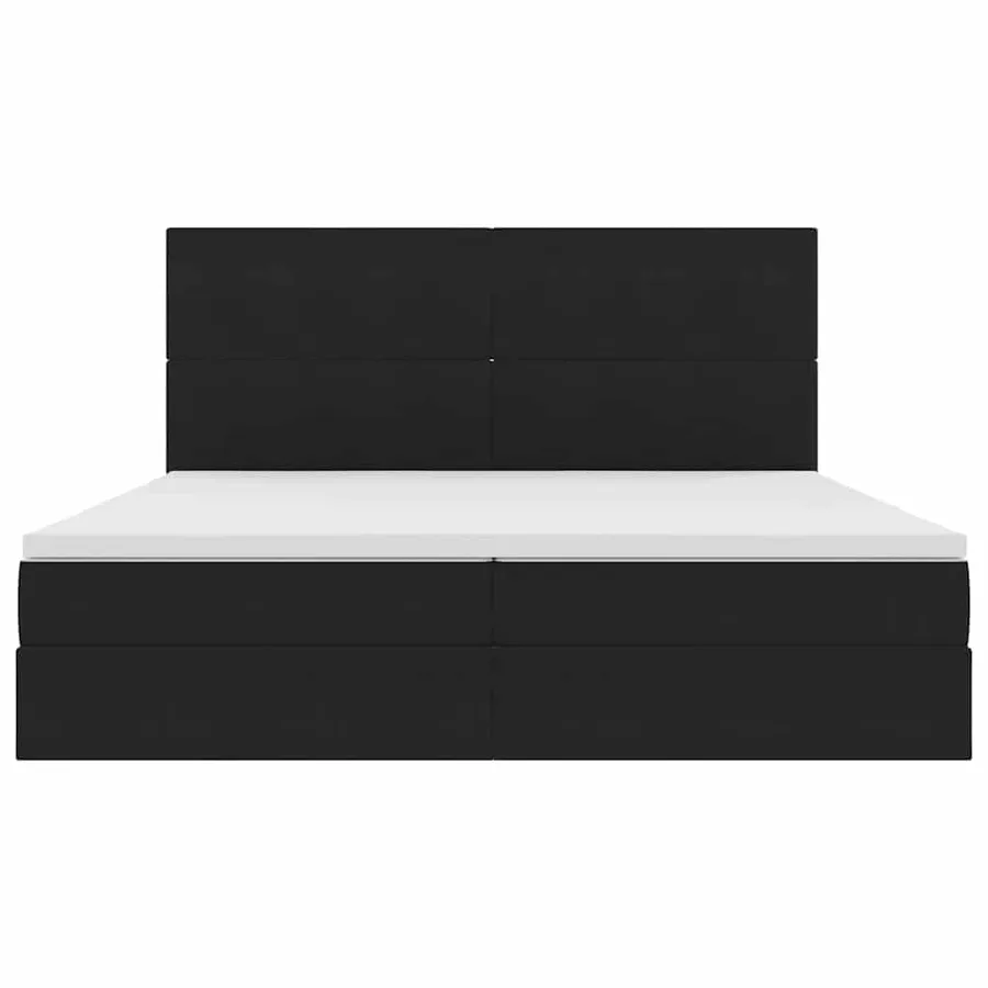 Lit avec rangement et matelas Noir 200 x 200 cm Velours - 7