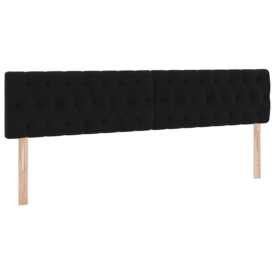 Lit de rangement LED avec matelas Noir 200 x 200 cm Velours - 10