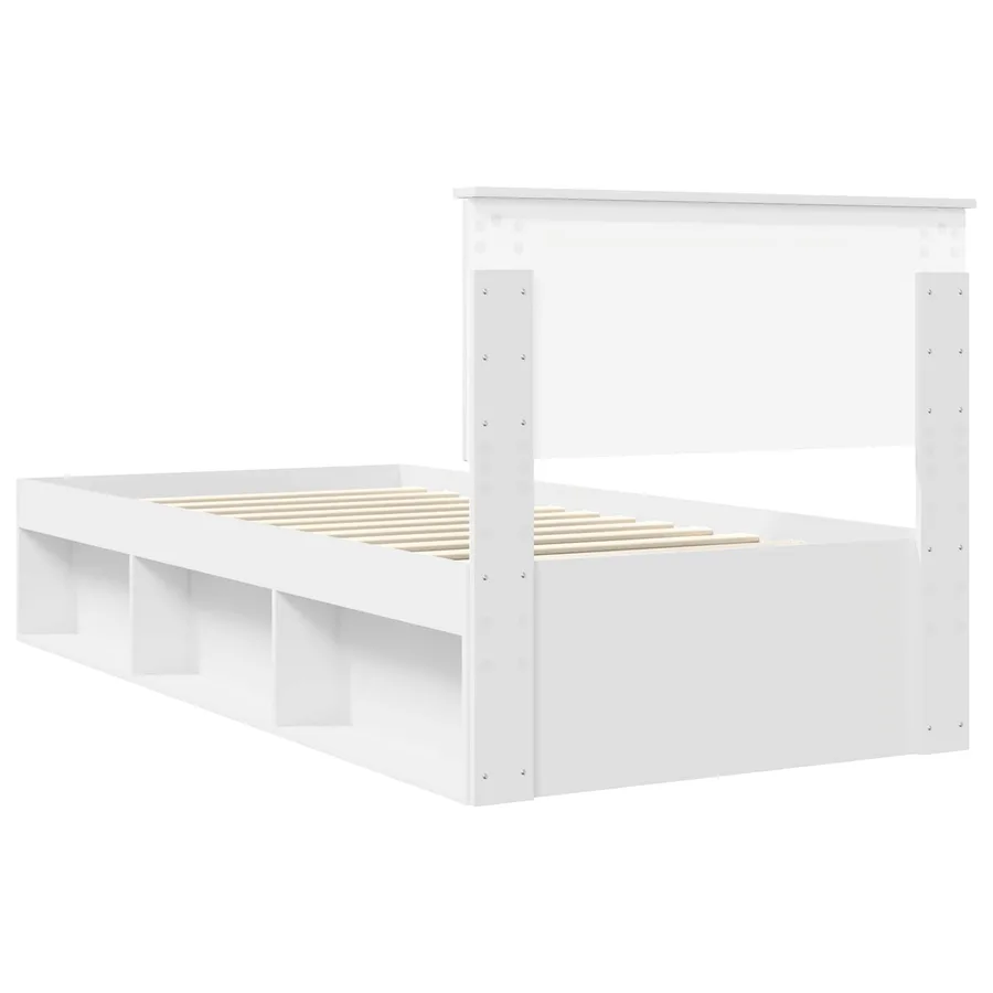 Cadre de lit avec tête de lit Blanc 90 x 200 cm Pin massif - 9