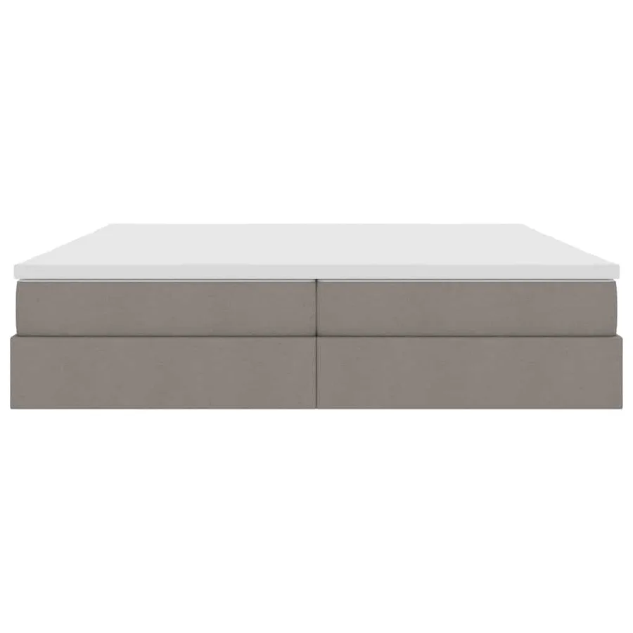 Lit avec rangement et matelas Taupe 200 x 200 cm Polyester - 6