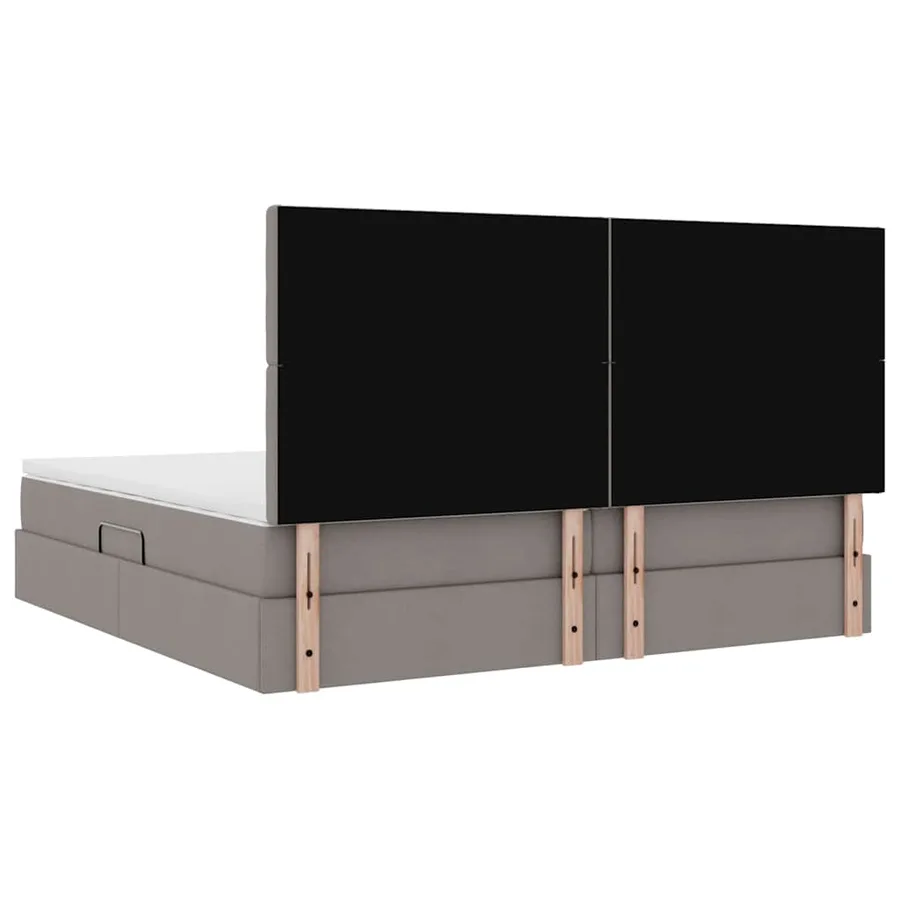 Lit de rangement LED avec matelas Taupe 200 x 200 cm Tissu - 11