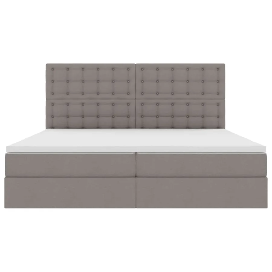 Lit de rangement LED avec matelas Taupe 200 x 200 cm Tissu - 7