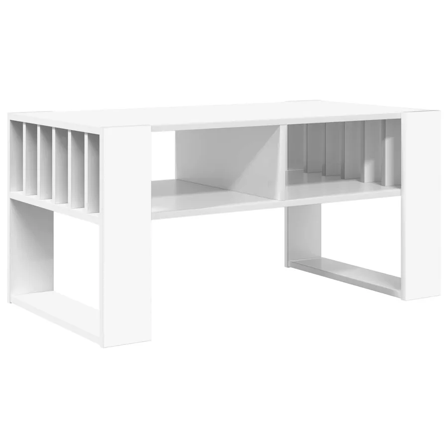 Table basse Blanc 92 x 49,5 x 45 cm Bois d'ingénierie - 2