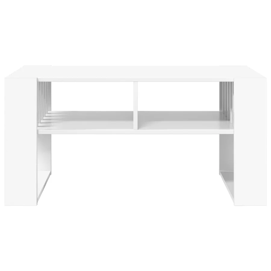 Table basse Blanc 92 x 49,5 x 45 cm Bois d'ingénierie - 5