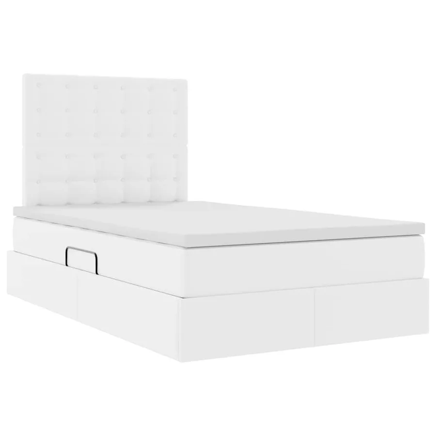 Lit de Rangement Blanc pur 120 x 200 cm Cuir synthétique - 5