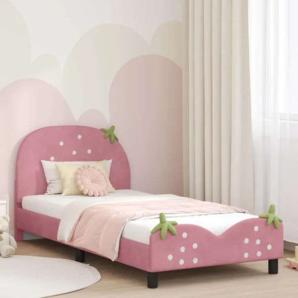 Cadre de lit pour enfants avec tête de lit Rose 80 x 200 cm