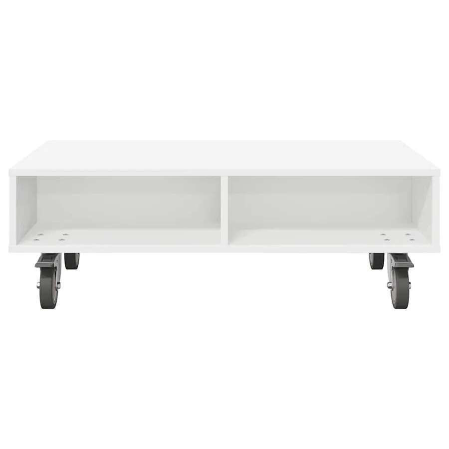 Table d'appoint avec roues Blanc 90 x 50 x 30 cm - 5
