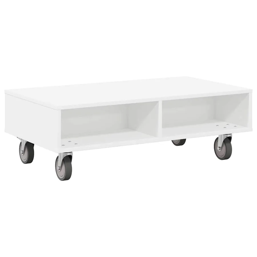 Table d'appoint avec roues Blanc 90 x 50 x 30 cm - 7