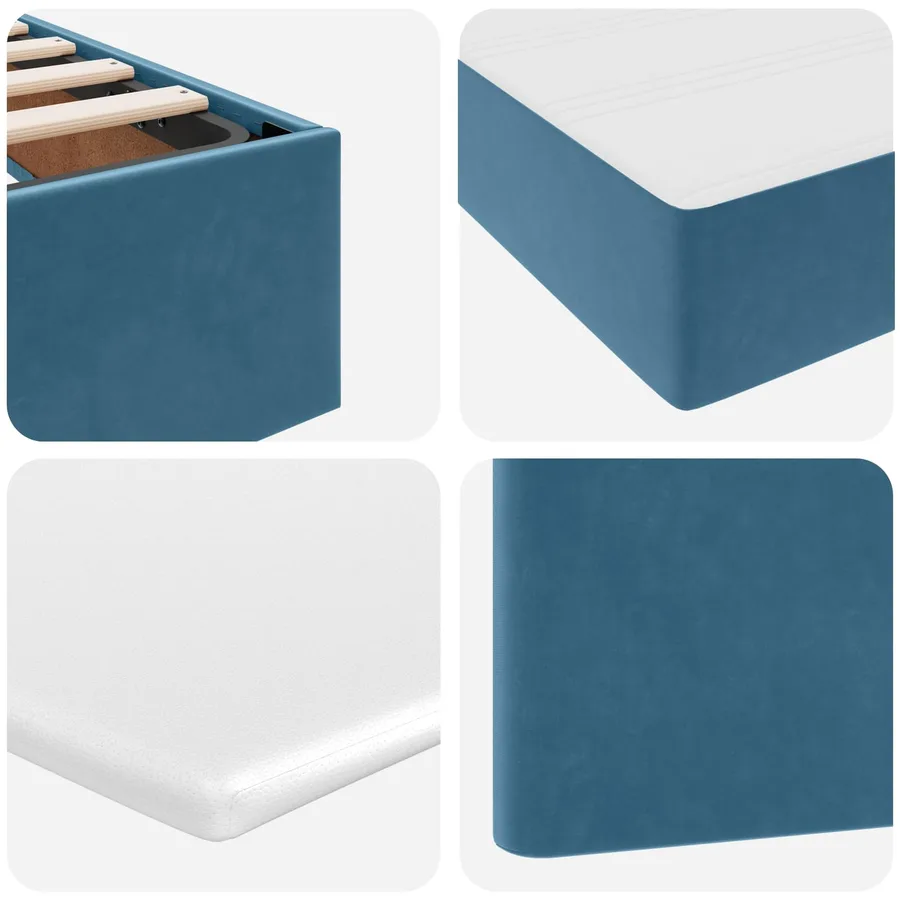 Lit de rangement LED avec matelas Bleu foncé 200 x 200 cm - 13