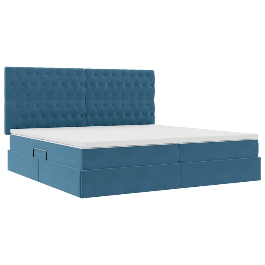 Lit de rangement LED avec matelas Bleu foncé 200 x 200 cm - 6