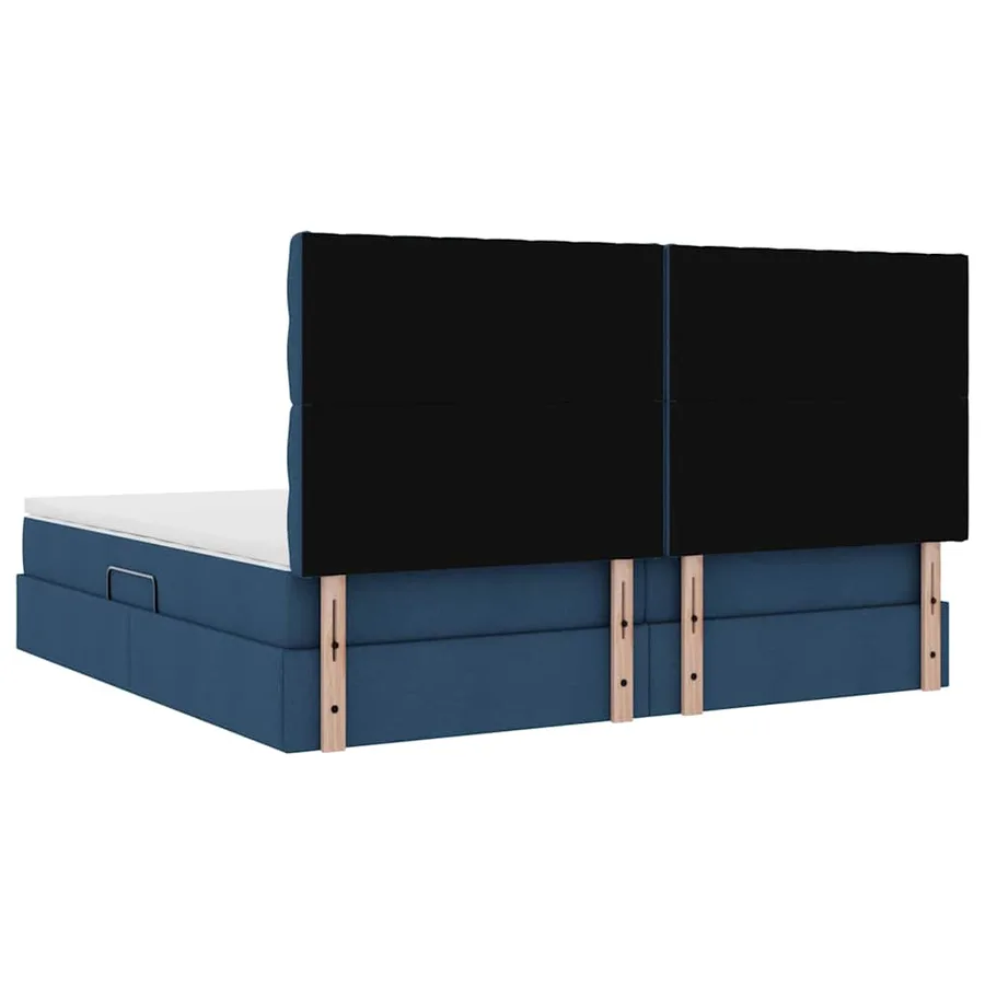 Lit de rangement LED avec matelas Bleu 200 x 200 cm Tissu - 12
