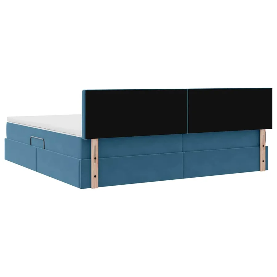 Lit de rangement LED avec matelas Bleu foncé 200 x 200 cm - 12
