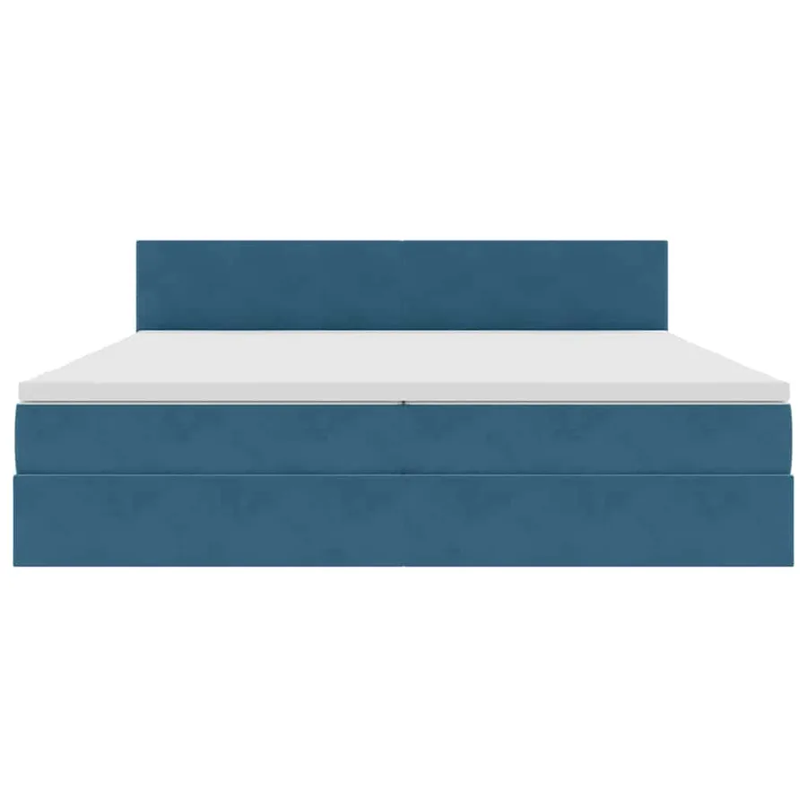 Lit de Rangement avec matelas Bleu foncé 200 x 200 cm Velours - 6