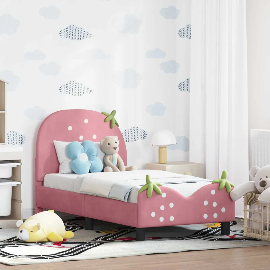 Cadre de lit pour tout-petit avec tête de lit Rose 70 x 140 cm