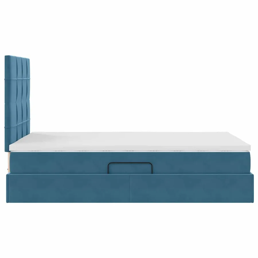 Lit de rangement LED avec matelas Bleu foncé 120 x 200 cm - 11