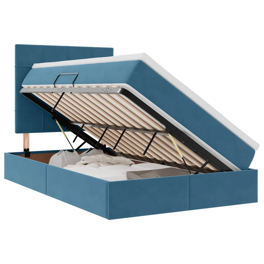 Lit de rangement LED avec matelas Bleu foncé 120 x 200 cm - 2