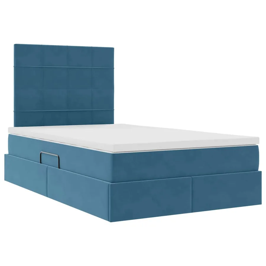 Lit de rangement LED avec matelas Bleu foncé 120 x 200 cm - 6