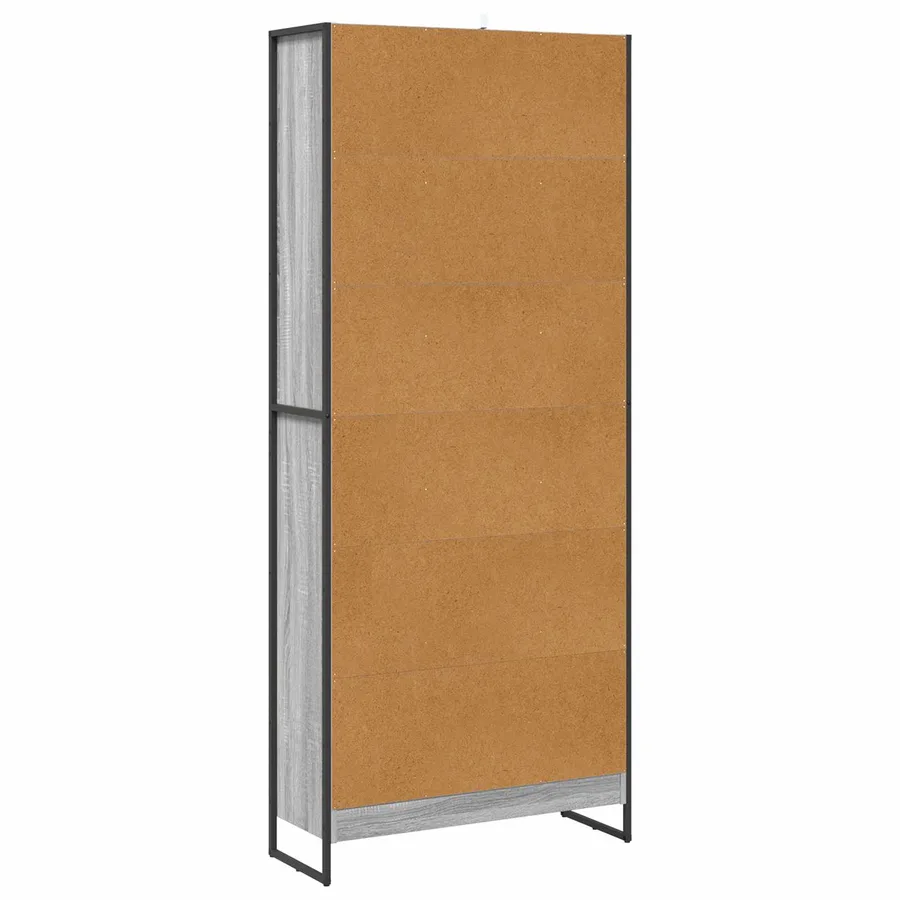 Bibliothèque 80 x 30 x 189,5 cm Bois d'ingénierie Gris Sonoma - 7