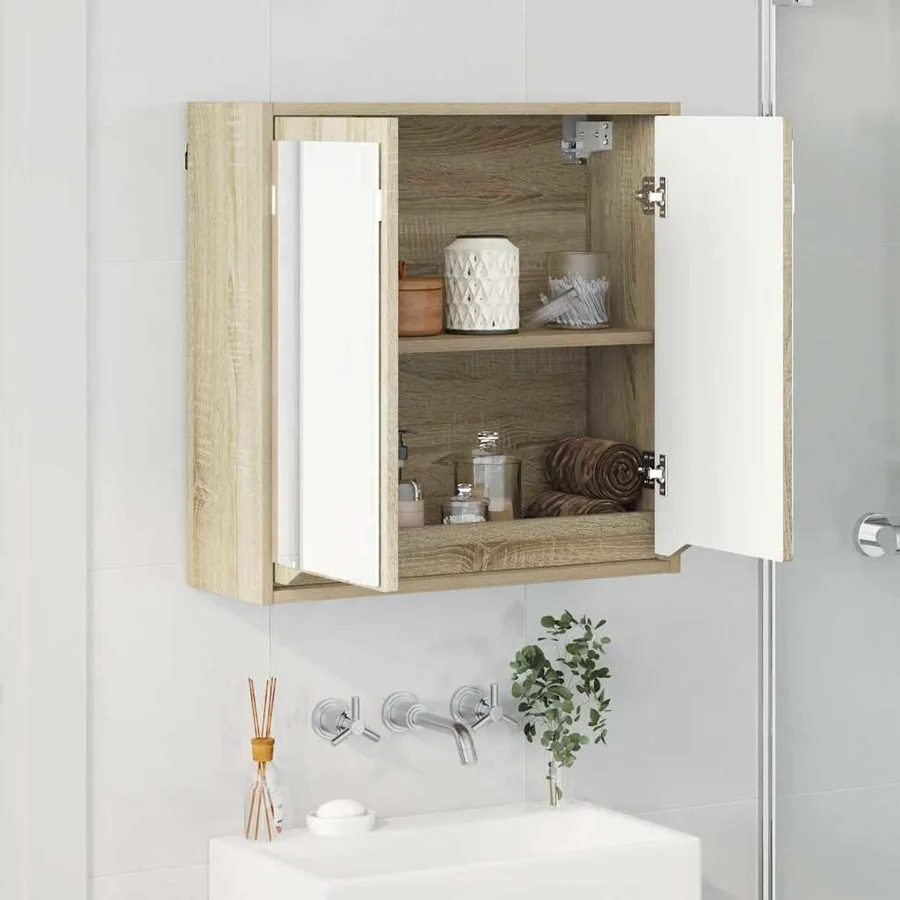 Armoire Miroir de Salle de Bain Chêne Sonoma 60 x 20 x 60 cm - 4