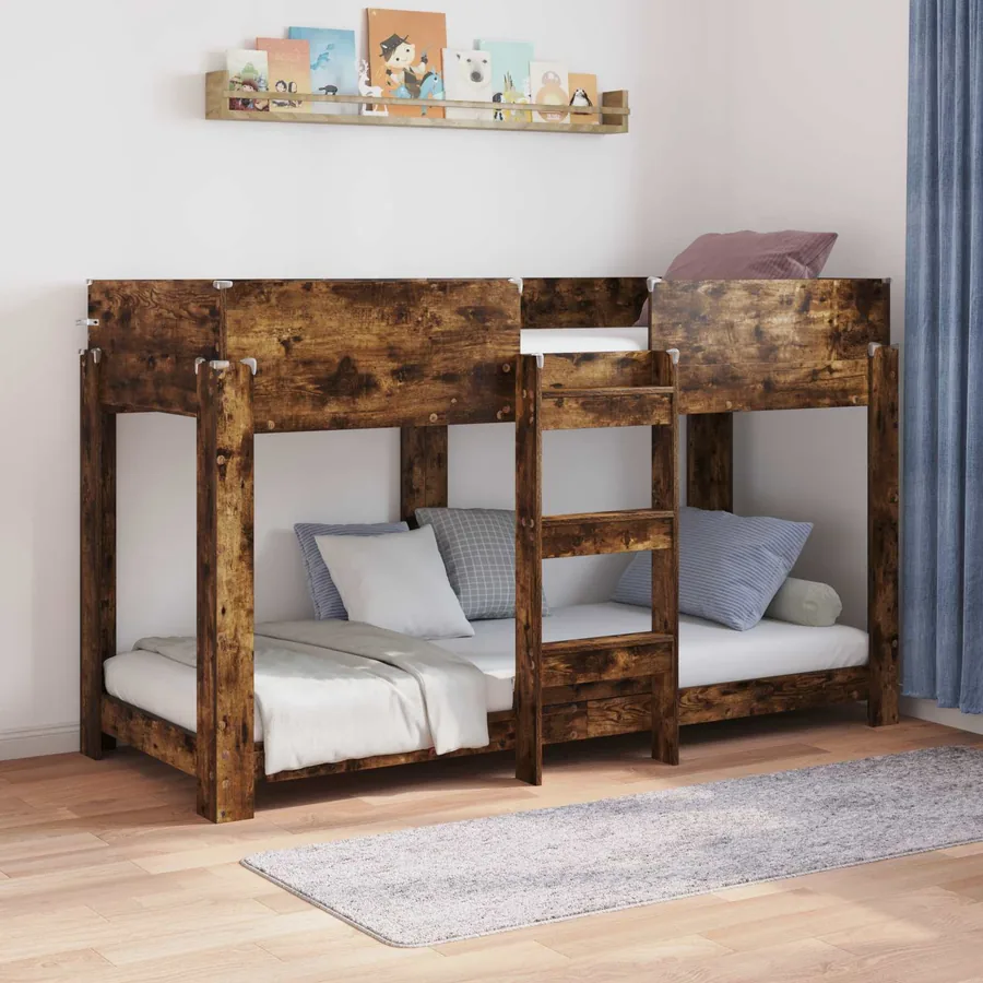Lit Superposé pour Enfants Chêne fumé 75 x 190 cm