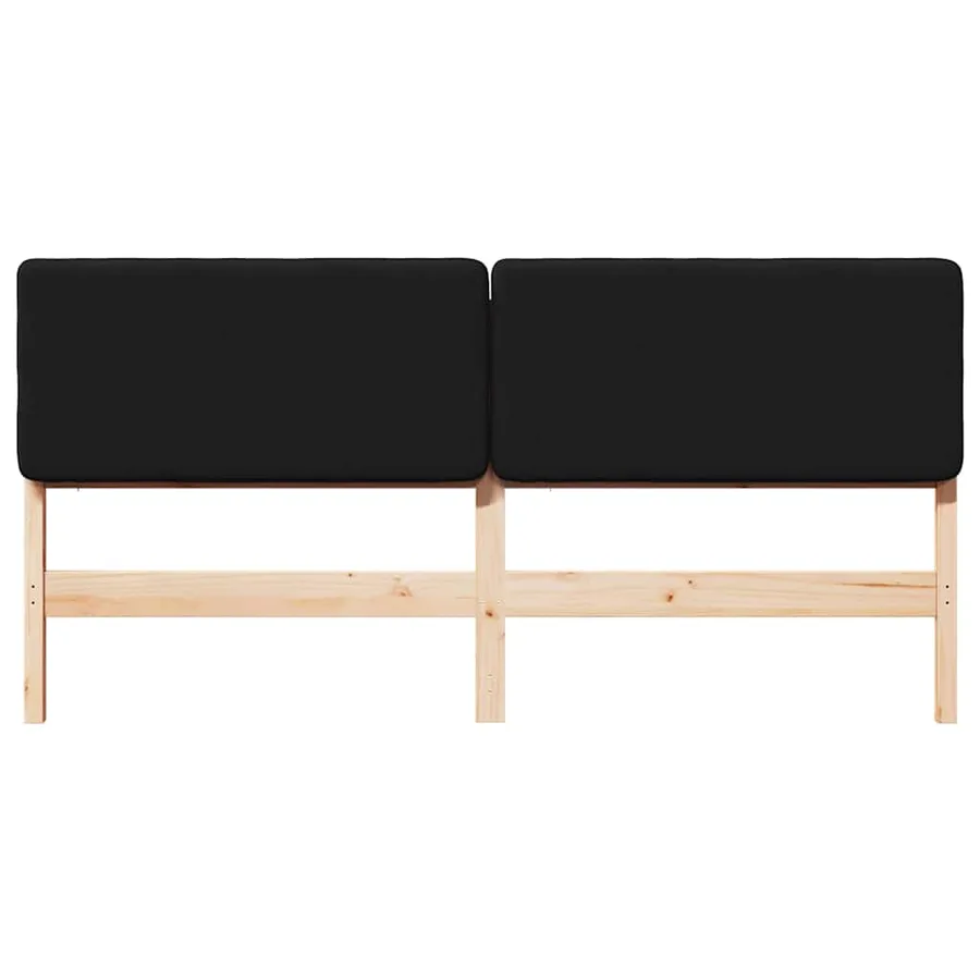 Tête de lit capitonnée Marron et Noir 200 cm Pin massif - 4
