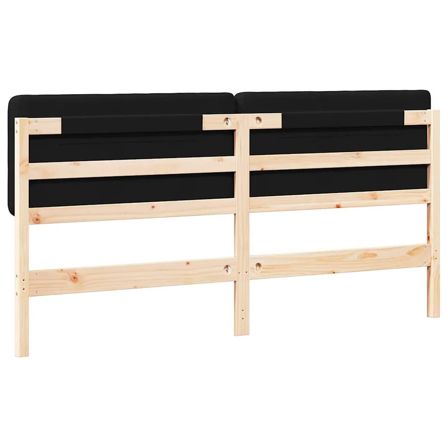 Tête de lit capitonnée Marron et Noir 200 cm Pin massif - 6