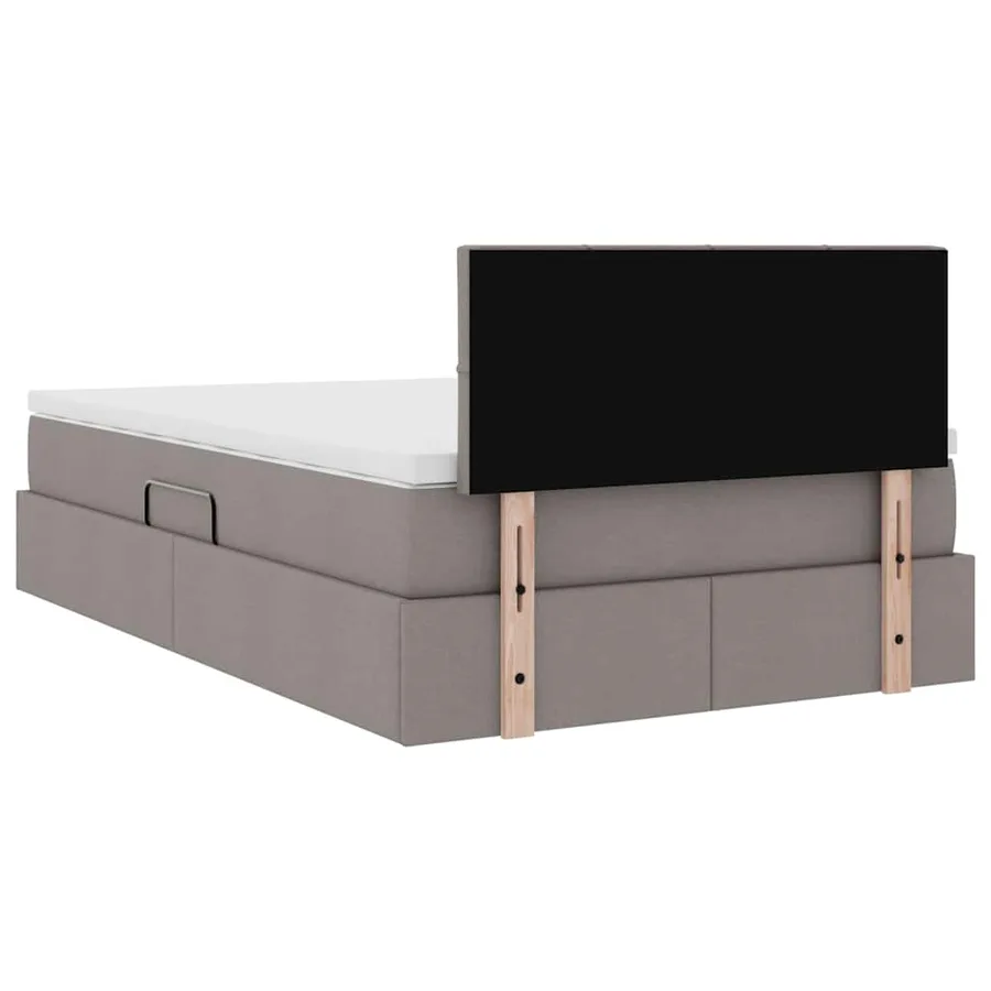 Lit avec rangement et matelas avec matelas Taupe 120 x 200 cm - 11