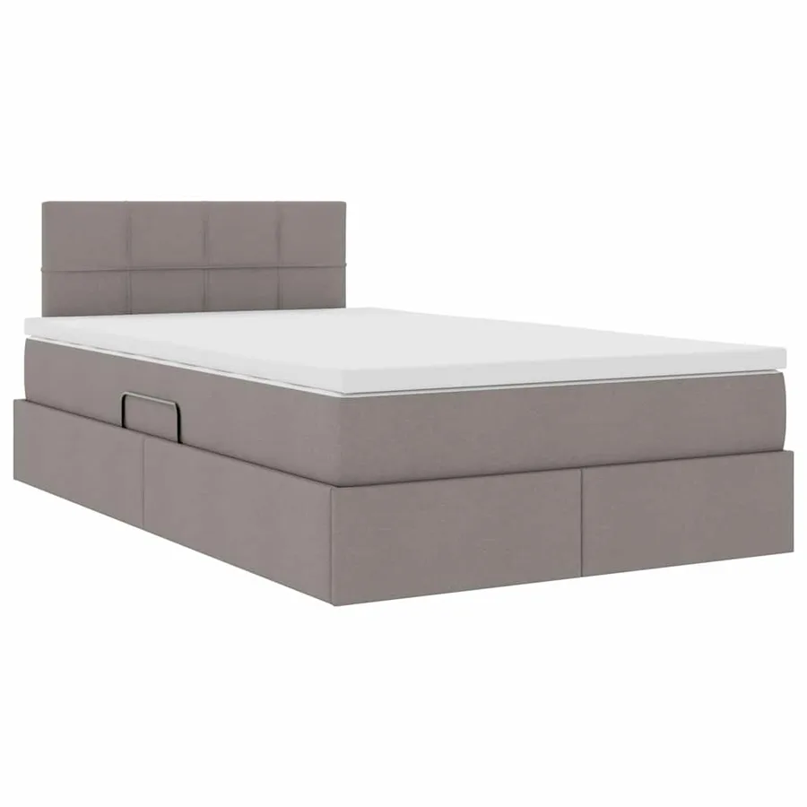 Lit avec rangement et matelas avec matelas Taupe 120 x 200 cm - 5