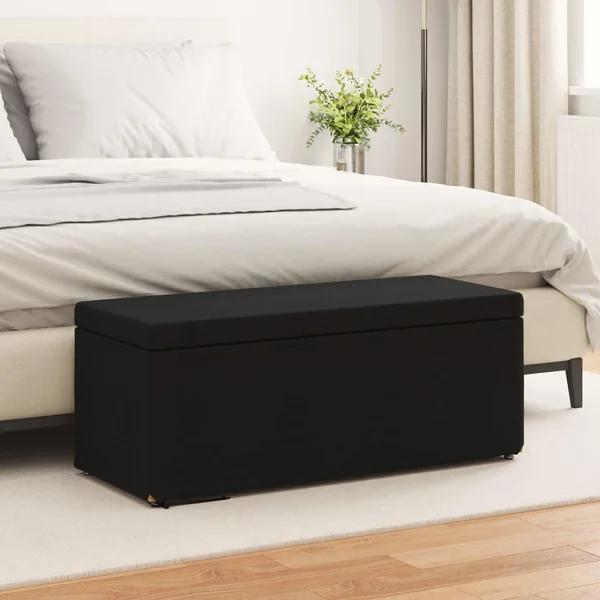 Tabouret Noir 101 x 41 x 40 cm Tissu et bois stratifié
