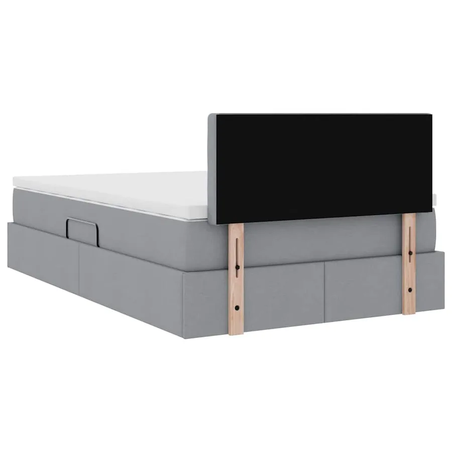 Lit avec rangement et matelas Gris clair 120 x 200 cm - 11