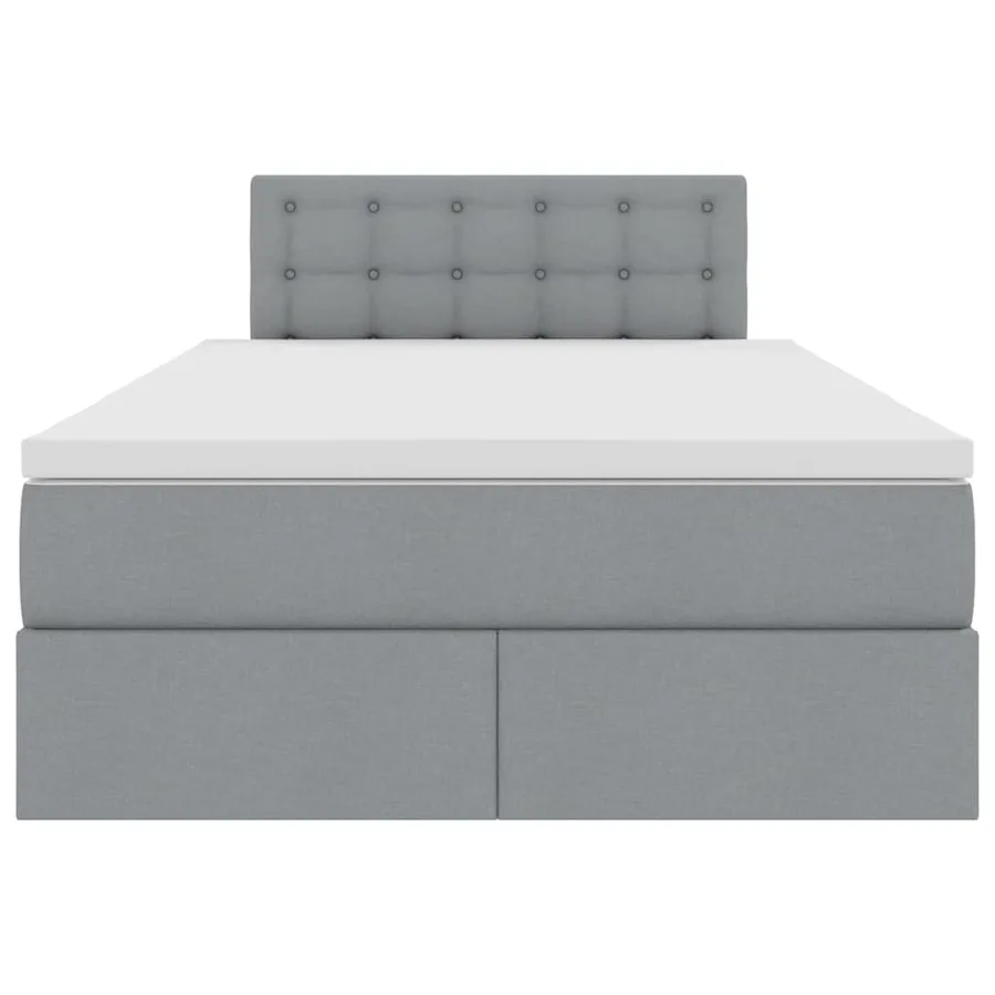 Lit avec rangement et matelas Gris clair 120 x 200 cm - 7