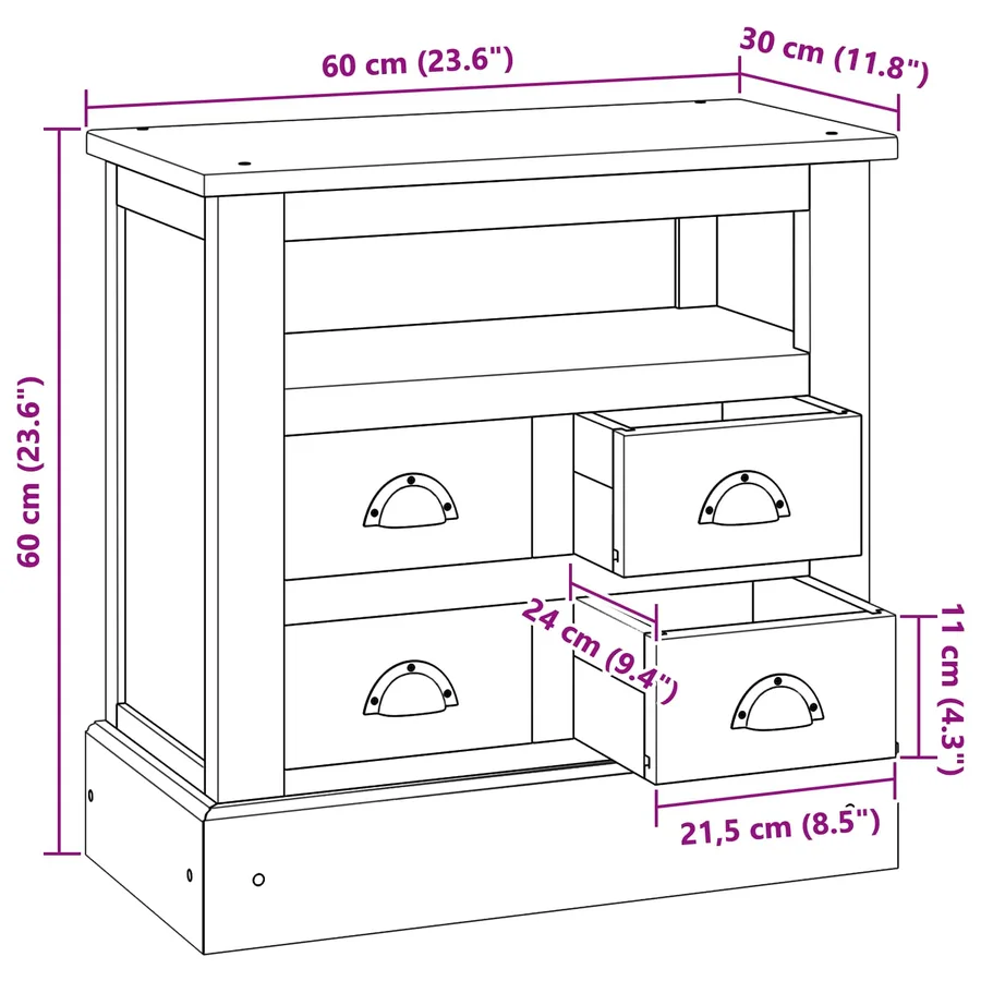 Armoire de rangement avec tiroir Naturel 60 x 30 x 60 cm - 8