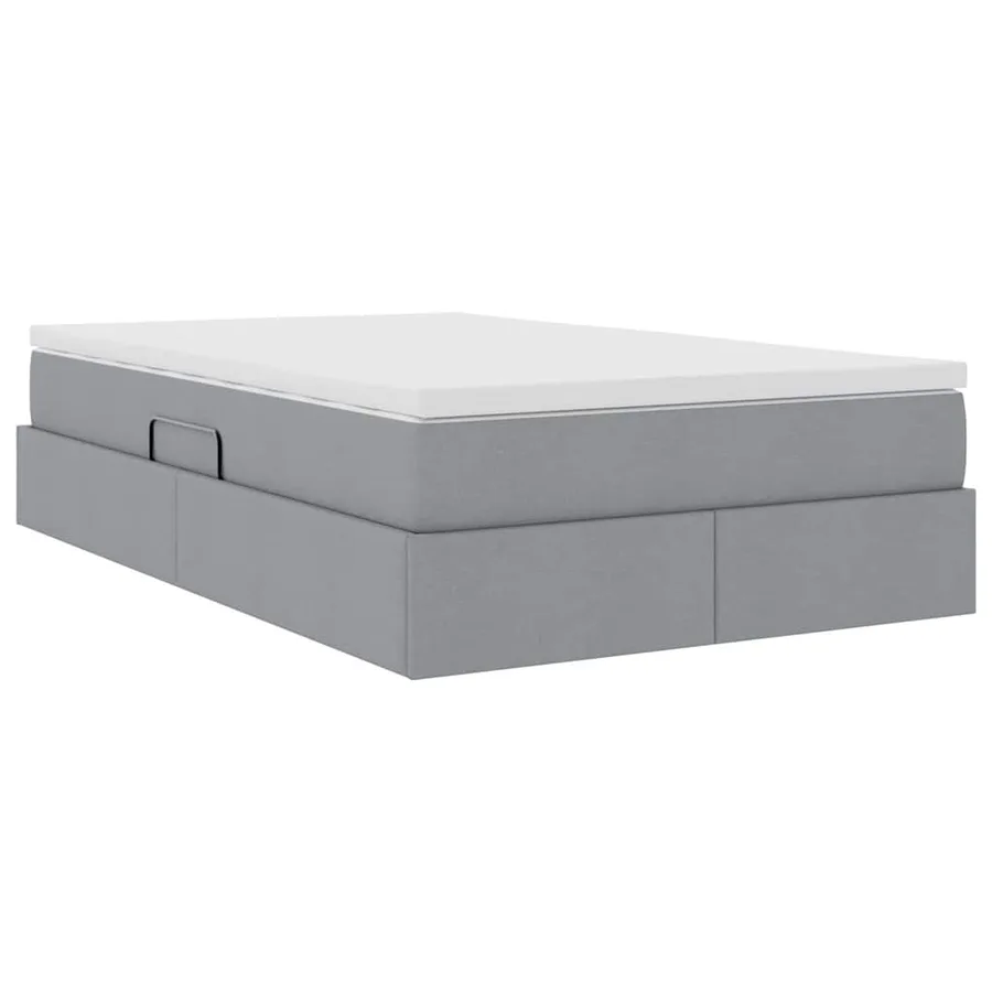 Lit avec rangement et matelas Gris clair 120 x 200 cm Polyester - 5