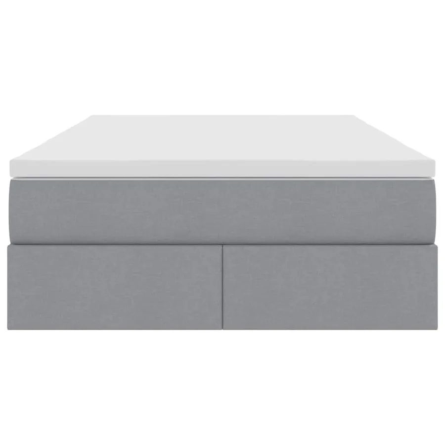 Lit avec rangement et matelas Gris clair 120 x 200 cm Polyester - 7
