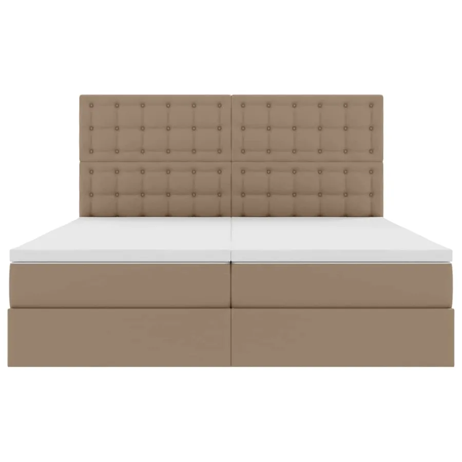 Lit avec rangement et LED Cappuccino 200 x 200 cm Simili cuir - 11
