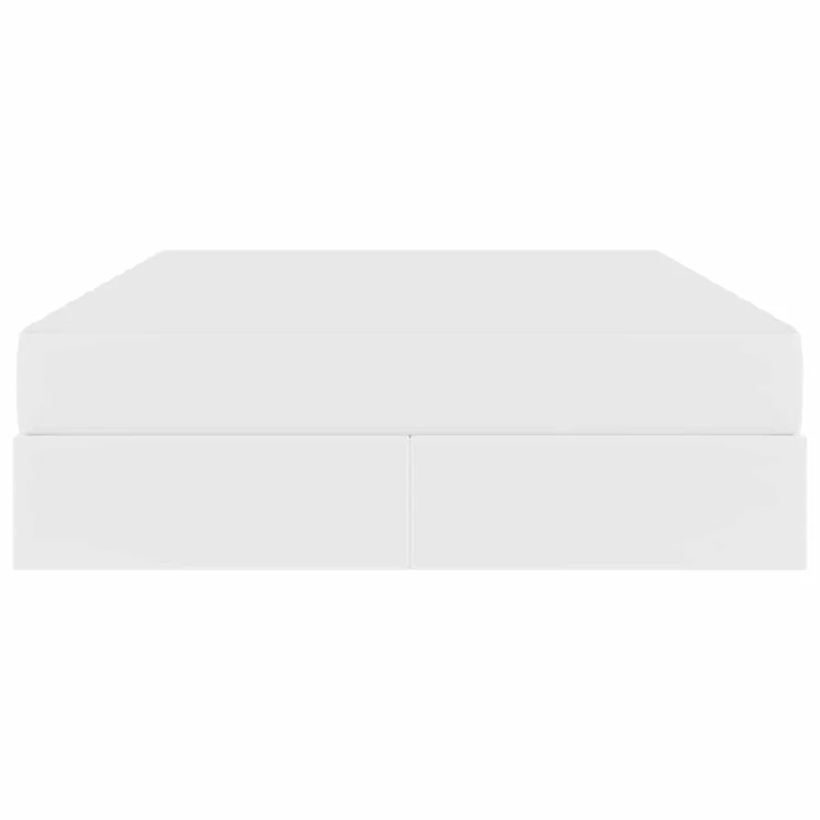 Lit avec rangement et matelas avec matelas 2 pcs Blanc Cuir - 7