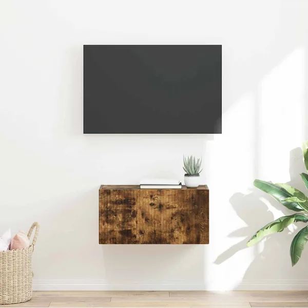 Meuble TV mural Chêne fumé 60 x 31 x 29,5 cm Bois d'ingénierie