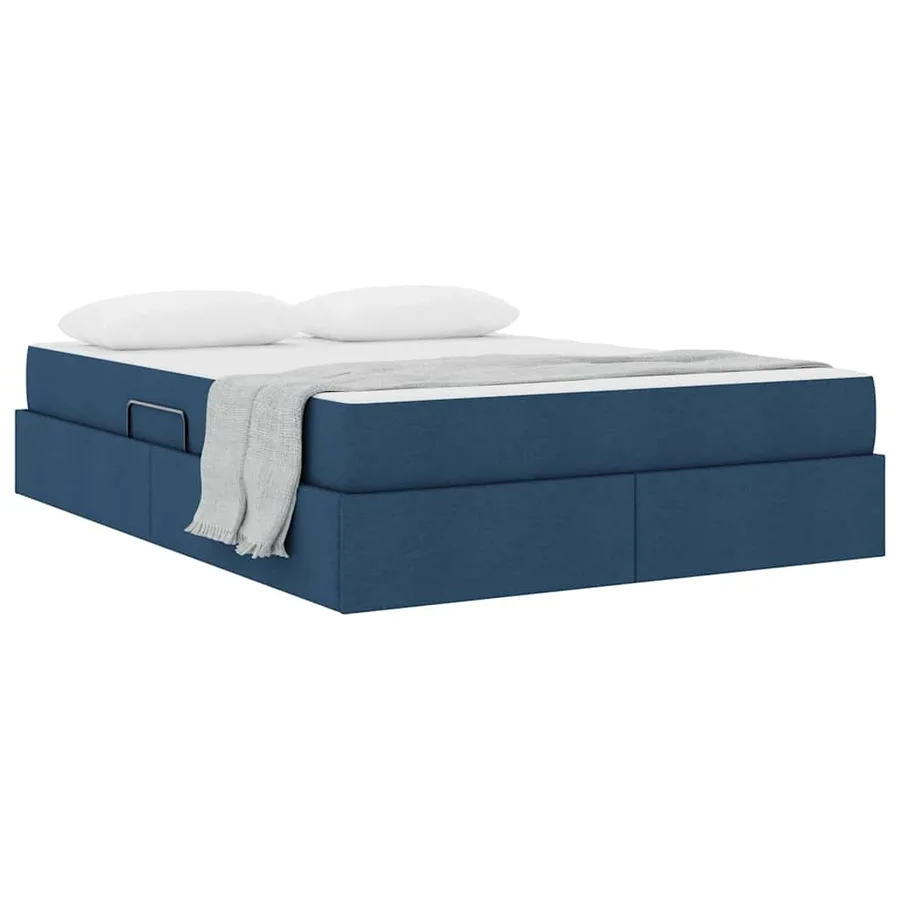 Lit avec rangement et matelas Bleu 140 x 190 cm Polyester - 3