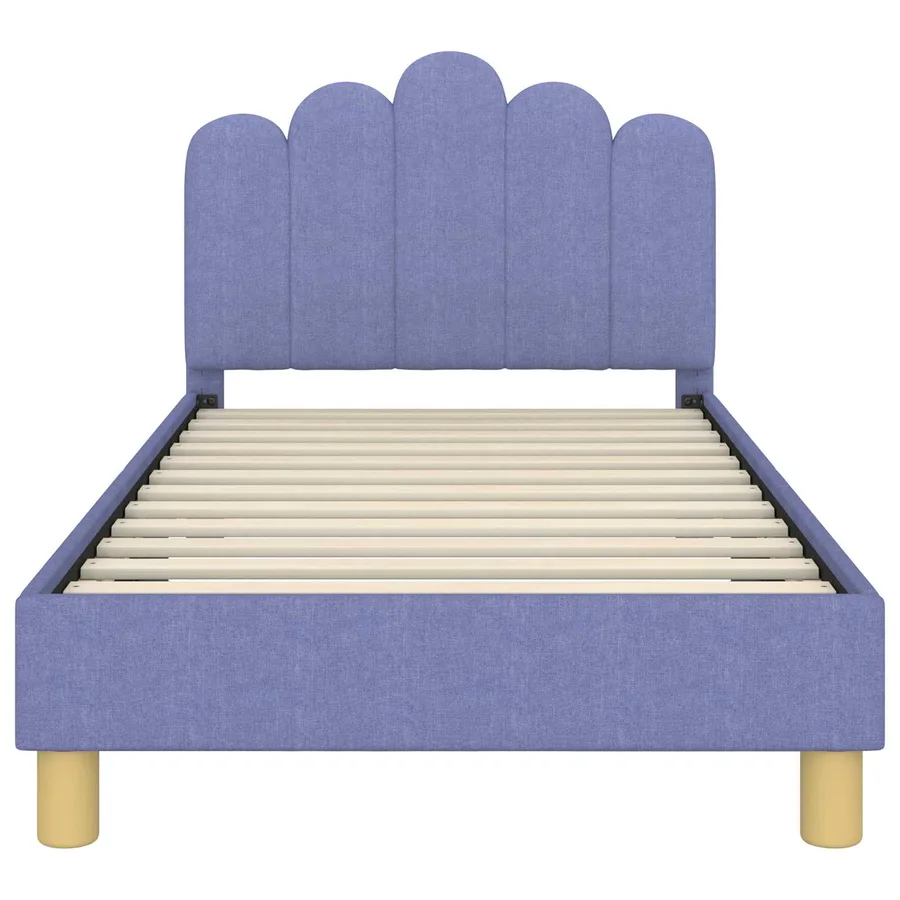Cadre de lit pour enfants avec tête de lit Bleu denim Tissu - 5