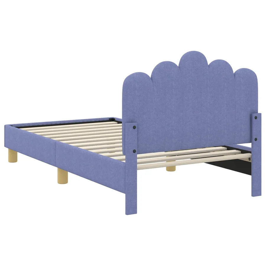 Cadre de lit pour enfants avec tête de lit Bleu denim Tissu - 7