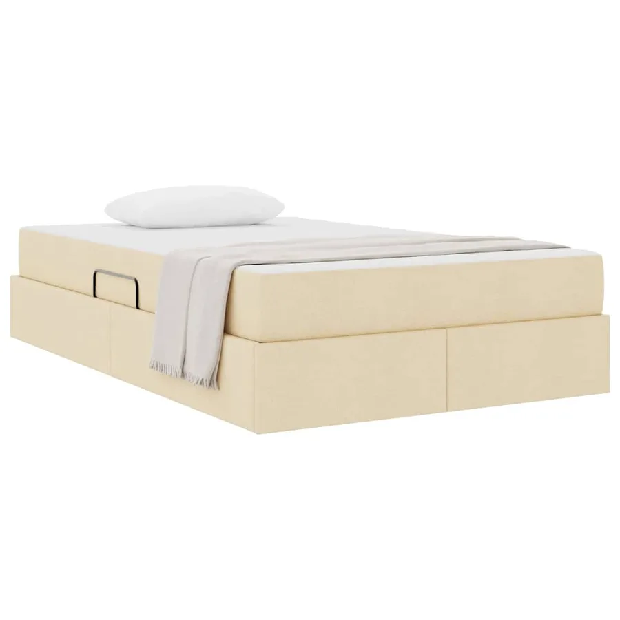 Lit avec rangement et matelas Crème 120 x 200 cm Polyester - 3