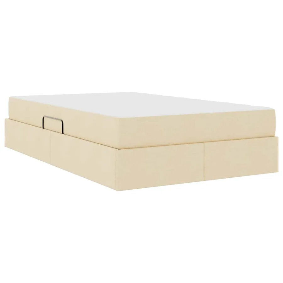 Lit avec rangement et matelas Crème 120 x 200 cm Polyester - 5