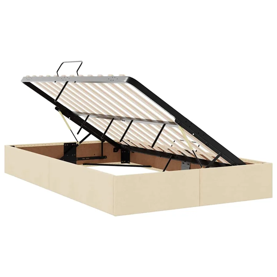Lit avec rangement et matelas Crème 120 x 200 cm Polyester - 6