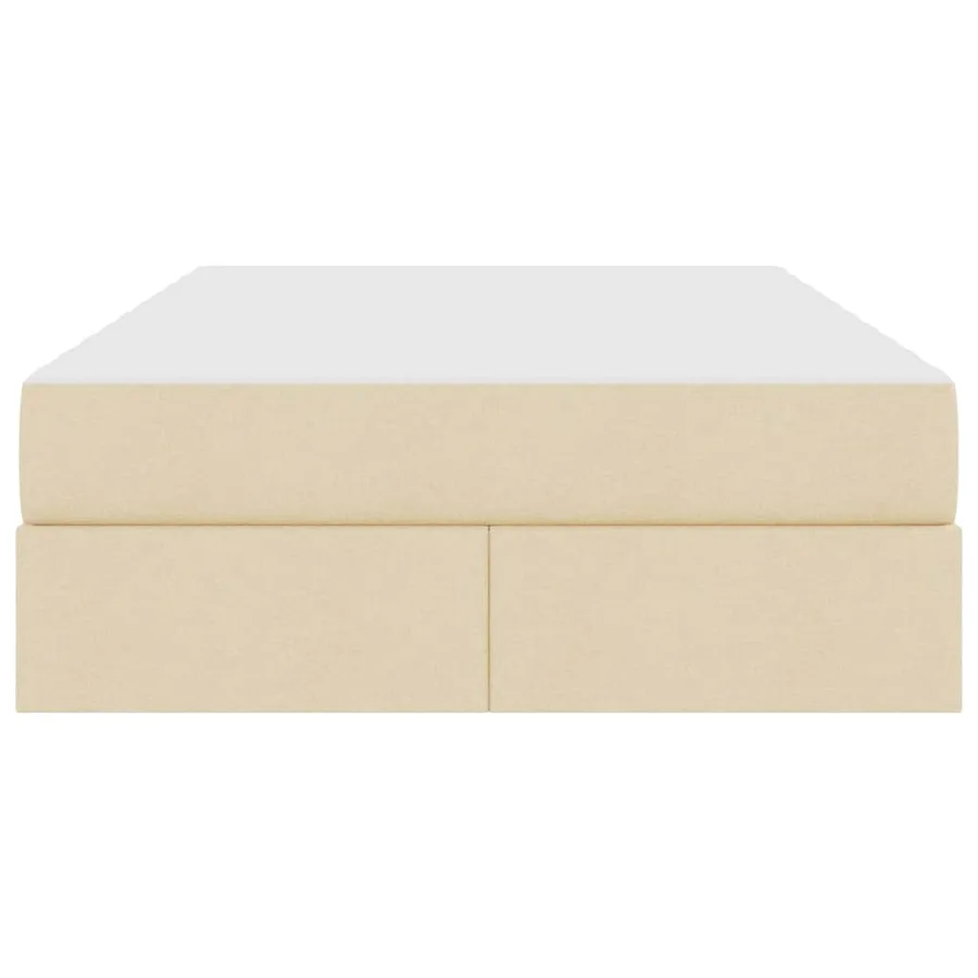Lit avec rangement et matelas Crème 120 x 200 cm Polyester - 7