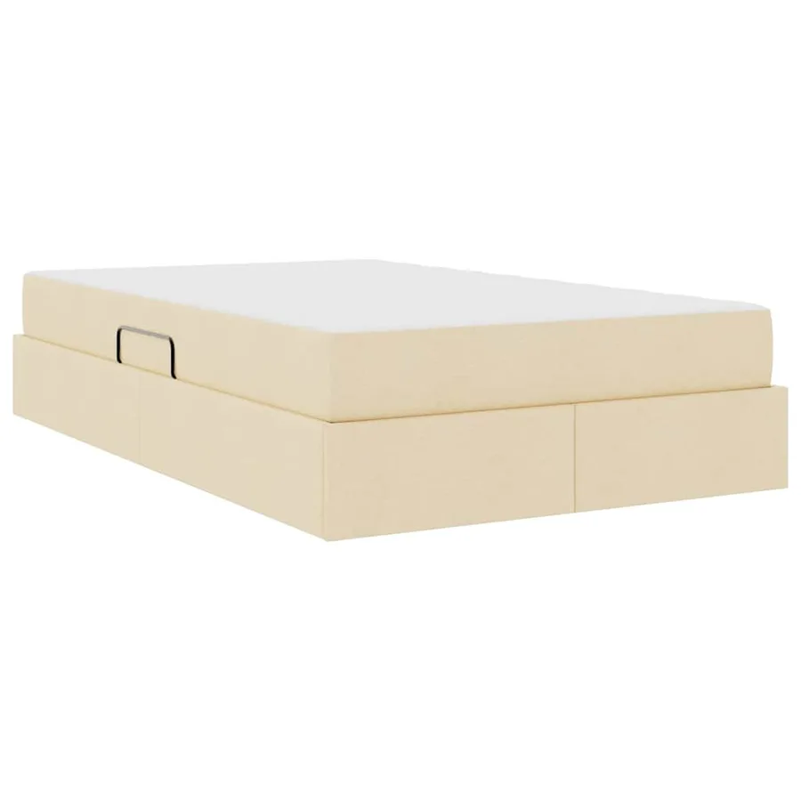 Lit avec rangement et matelas Crème 120 x 200 cm Polyester - 8
