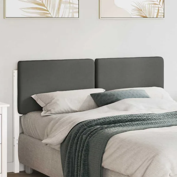 Tête de lit capitonnée Blanc et gris clair 150 cm Pin massif