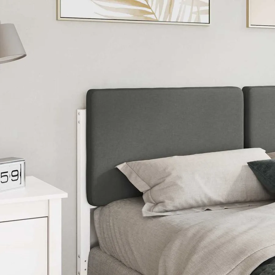 Tête de lit capitonnée Blanc et gris clair 150 cm Pin massif - 3
