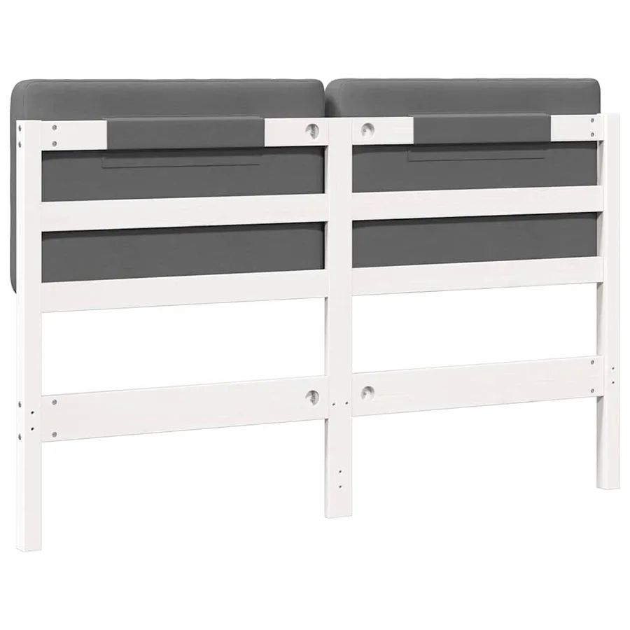Tête de lit capitonnée Blanc et gris clair 150 cm Pin massif - 6